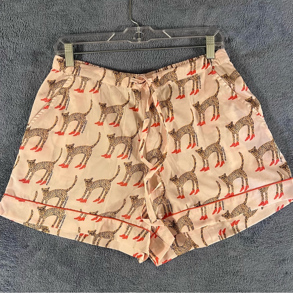 Bouffants & Broken Hearts Cheetah Shorty Pajama Set Medium Pink - Picture 9 of 17